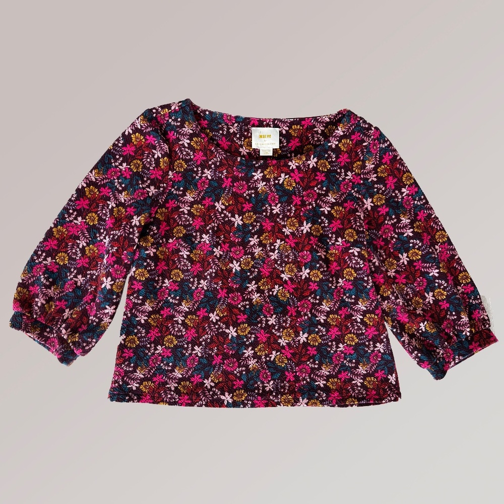Anthropologie Maeve Floral Puff Sleeve Blouse